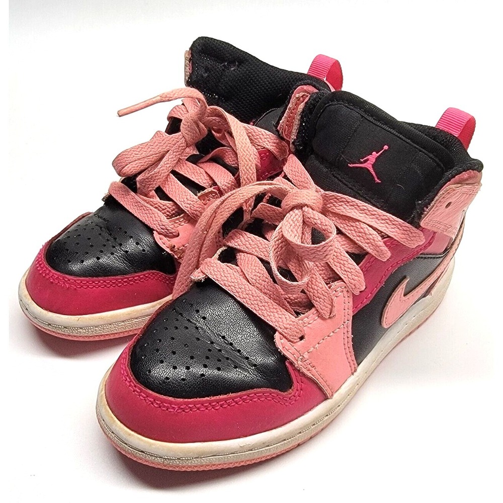 Nike Air Jordan 1 Mid Pink Coral Chalk Pinksickle PS 11C 640734-662 Barbie